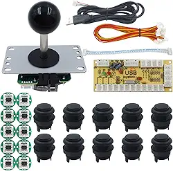 SJJX Arcade Game DIY Kit Arcade Matt Frosted Button Zero Delay USB Encoder Arcade Joystick Controller Mechanical Keyboard Switch Raspberry Pi Retropie PC MAME