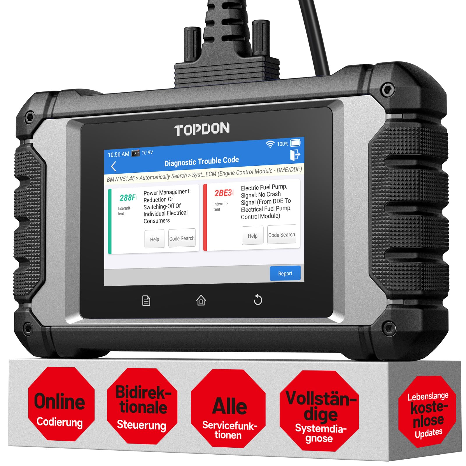 TOPDON OBD2 diagnosegerät Auto ArtiDiag EU für Mercedes-Benz/BMW/V.A.G nur, ECU Online Codierung, Bidirektionale Steuerung, Vollsystem Diagnose, Alle Resets-Funktionen, Lebenslange kostenlose Updates
