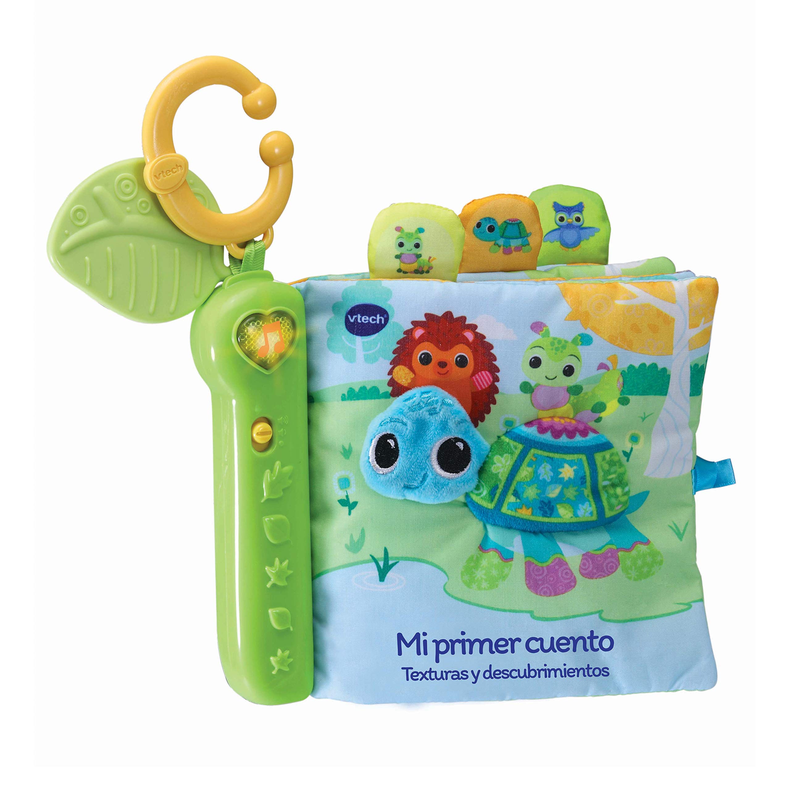 VTech-Baby Mi Primer Cuento Texturas y descubrimientos, Libro Infantil de Tela, Bebés +3 Meses, Descubre la Naturaleza y los Animales, estimula Sentido del Tacto, Anilla para Colgar, Versión ESP