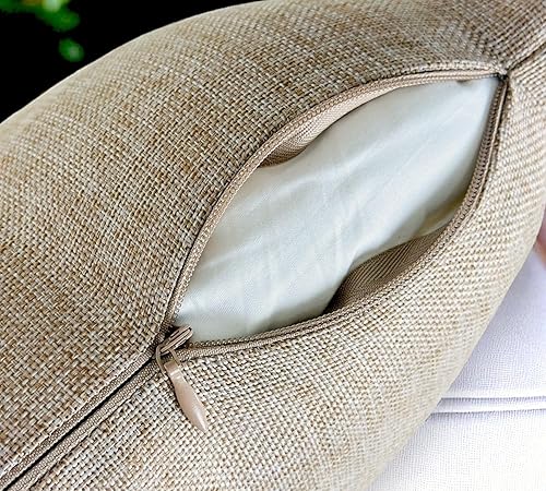 Miniatura 5 de Aiking Home - Funda de almohada de lino sintético fino, tamaño 14 x 26 pulgadas, color trigo