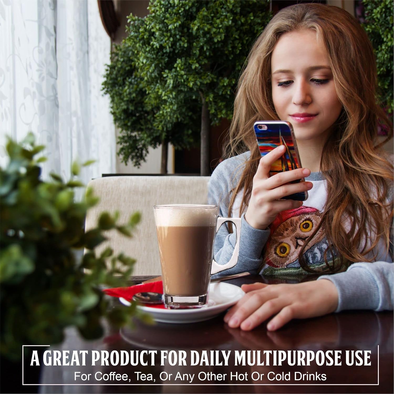 GOLDY Cafe Latte Glasses 240ml Capacity Coffee Cup with Handles for Serious Lovers Stylish Clear Tall Mugs Ideal Milk Juice Ice Cream Espresso Cappuccino Hot Chocolate Or Drinks (Set of 2) 6 819Z04uDCuL. AC SL1500