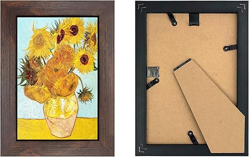 Vista 278 de Juego de 6 portarretratos de 5 x 7 con cristal real para fotos de 4 x 6 con paspartú o 5 x 7 sin paspartú, para pared o mesa, marcos de fotos