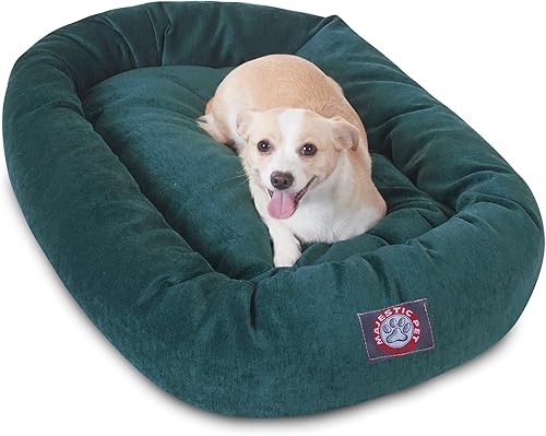 Miniatura 23 de Majestic Pet Cama para perro calmante de microterciopelo de 40 pulgadas, lavable – Acogedora cama redonda suave para perros con borde elevado para