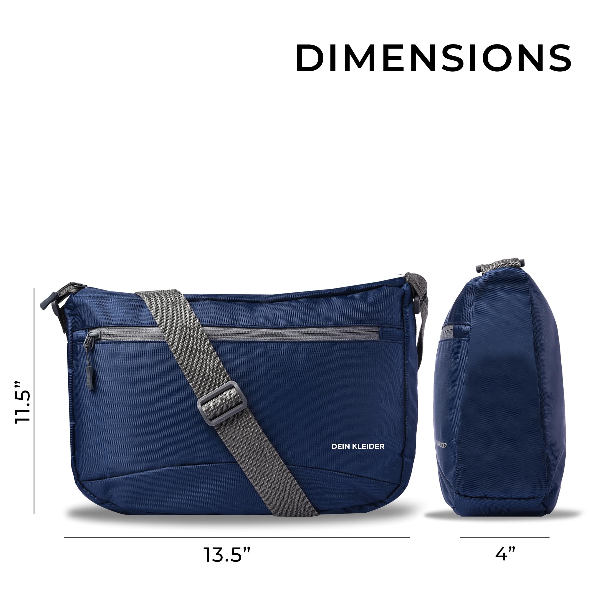 DEIN KLEIDER Nylon Sling Cross Body Travel Office Business Messenger one Side Shoulder Bag for Men and Women (Navy Blue) 3