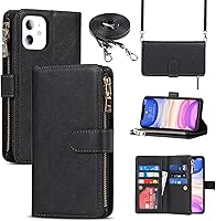 Vista 9 de Jaorty Funda para iPhone 11 con tarjetero, para iPhone 11, funda para teléfono con correa, correa de hombro cruzada, correa de hombro con oro rosa