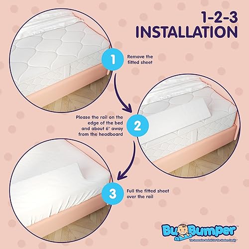 Miniatura 4 de Parachoques de cama para niños pequeños, paquete de 1 barandilla de espuma para niños pequeños y niños, funciona en camas de tamaño pequeño,