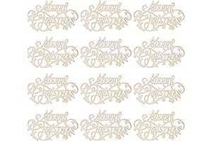 20-Piece Merry Christmas Wood Cutouts for Festive Holiday Decoration