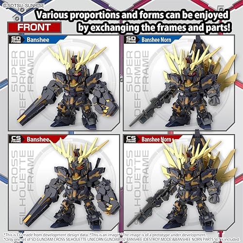 Miniatura 6 de Bandai Hobby - Gundam UC - #19 Unicorn Gundam 02 Banshee (Destroy Mode) & Banshee Norn Parts Set, Bandai Spirits SDCS Model Kit