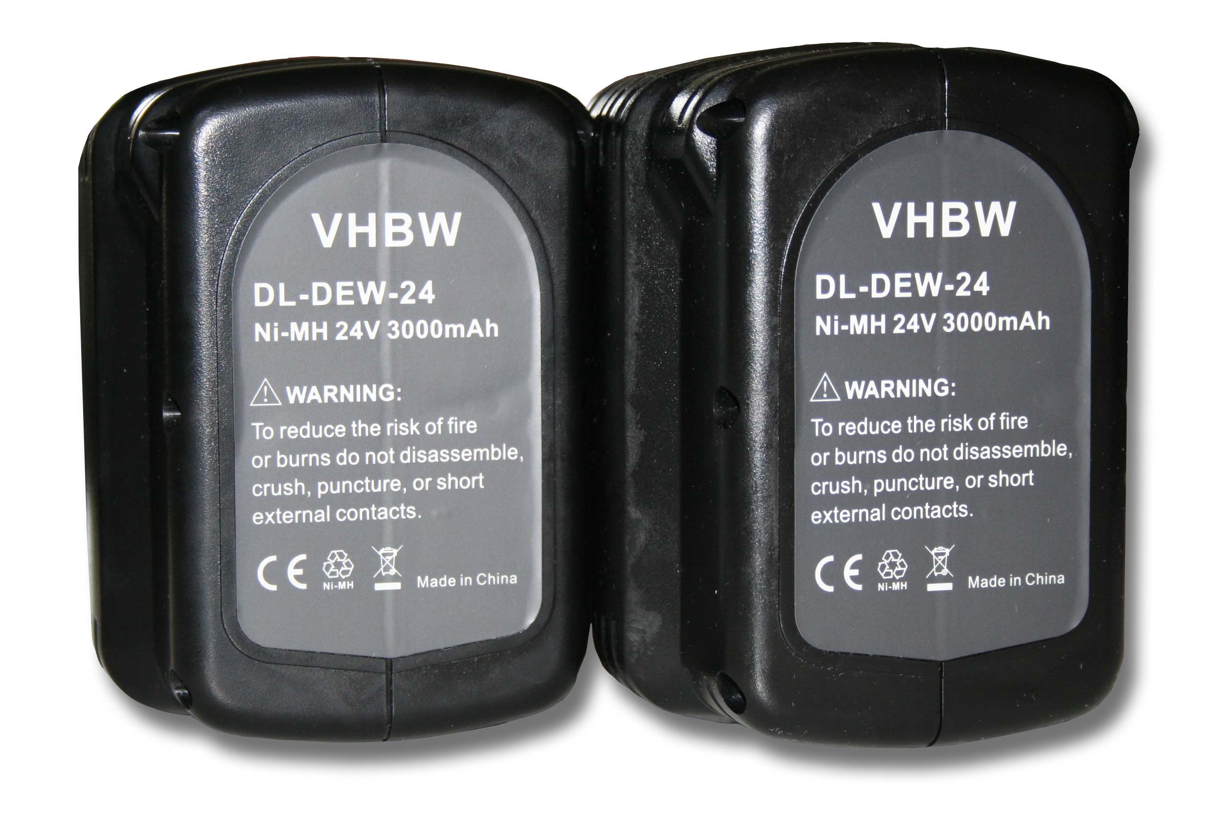 vhbw 2x batteria sostituisce Dewalt DW005, DE0242, BHA24, DE0243-XJ, DE0243, DE0241, DE0240-XJ, DE0240 per utensile elettrico (3000 mAh, NiMH, 24 V)