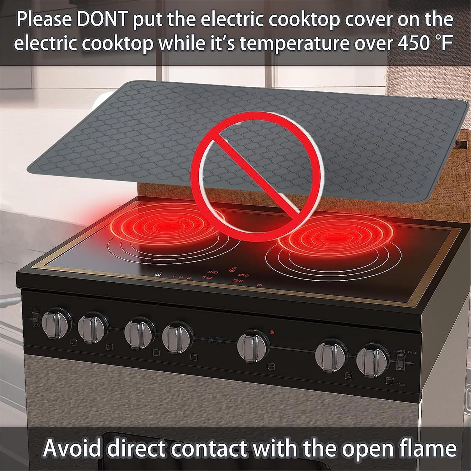 Rectangular Mats Firesproof and Floor Protector Suitable for Grilling Grills Oil Fryers Silicone Stove Mats