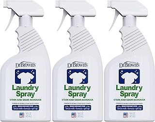 Dr. Brown's Laundry Spray Stain and Odor Remover for Baby Clothes, Hypoallergenic, Fragrance-Free, 16 fl oz, 3 Pack