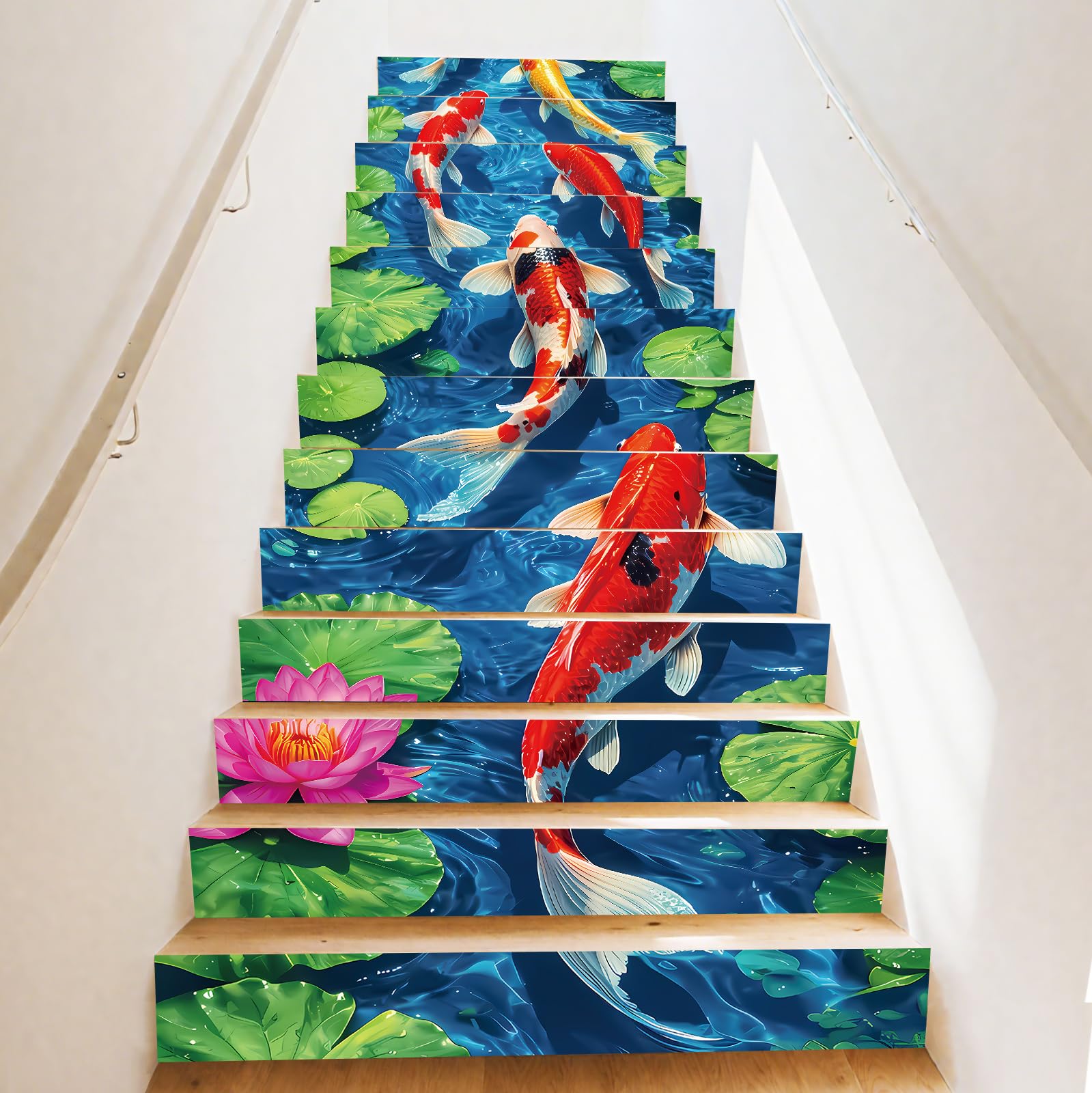 Autocollants pour contremarches d'escalier pour transformer votre entrée en espace zen