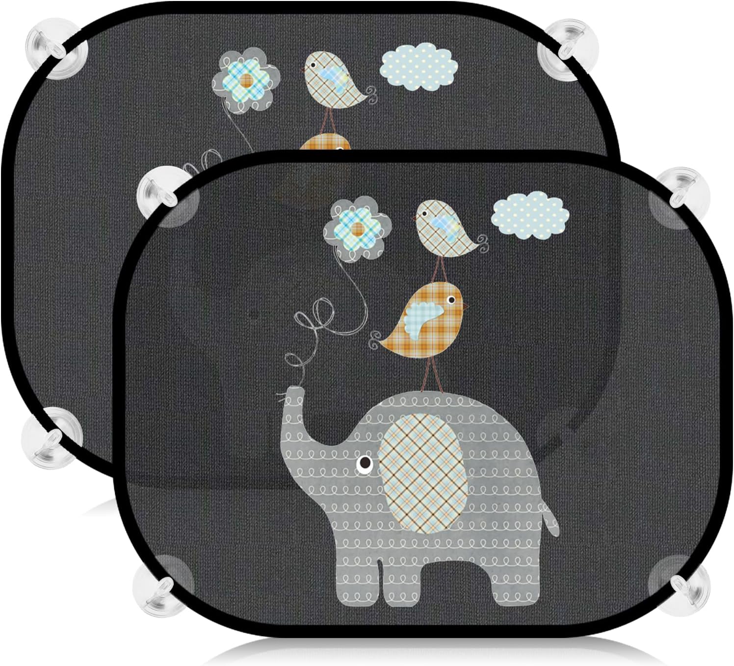 Baby Car Window Shades with UV Protection, Sun Visor, Sun Screen, Side Window Shades with Cute Animal Motifs, 45 * 35.5 cm