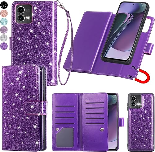 Varikke Funda tipo cartera para Moto G Stylus 5G 2023, magnética desmontable para Motorola Moto G Stylus 5G 2023 con tarjetero y correa para la