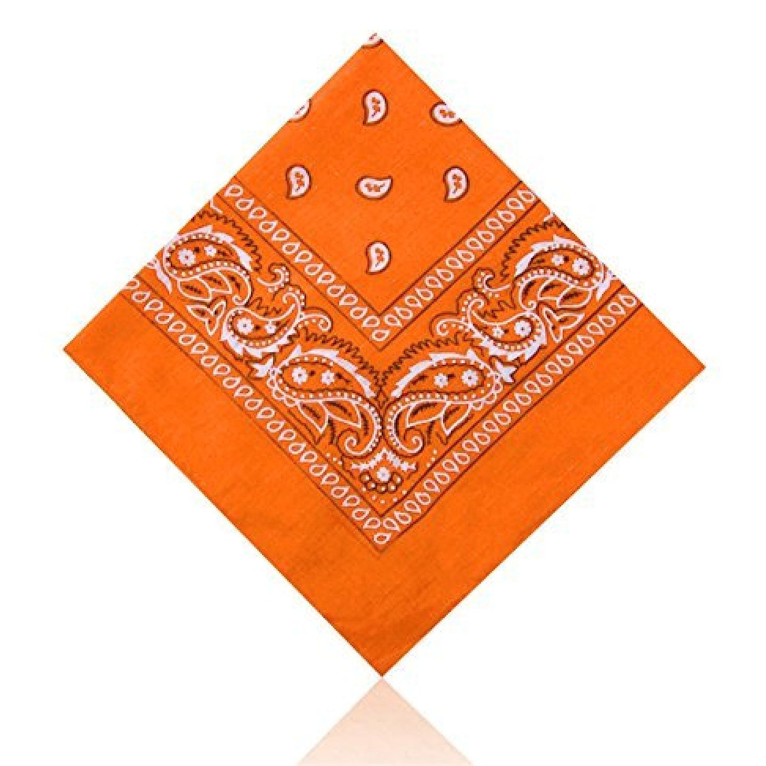 Lizzy | Bandana Multipack | 100% Cotton, Orange, 55x55cm | Paisley Print, Breathable, Unisex, Versatile Use | Headwear, Neckwear, Cycling, Fancy Dress Accessory