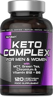 Keto Complex | 120 Capsules | with MCT Oil, Green Tea, Vitamins & Minerals | Max Strength | Advanced Keto Diet Pills for Men & Women | Vegetarian | No Artificial Preservatives