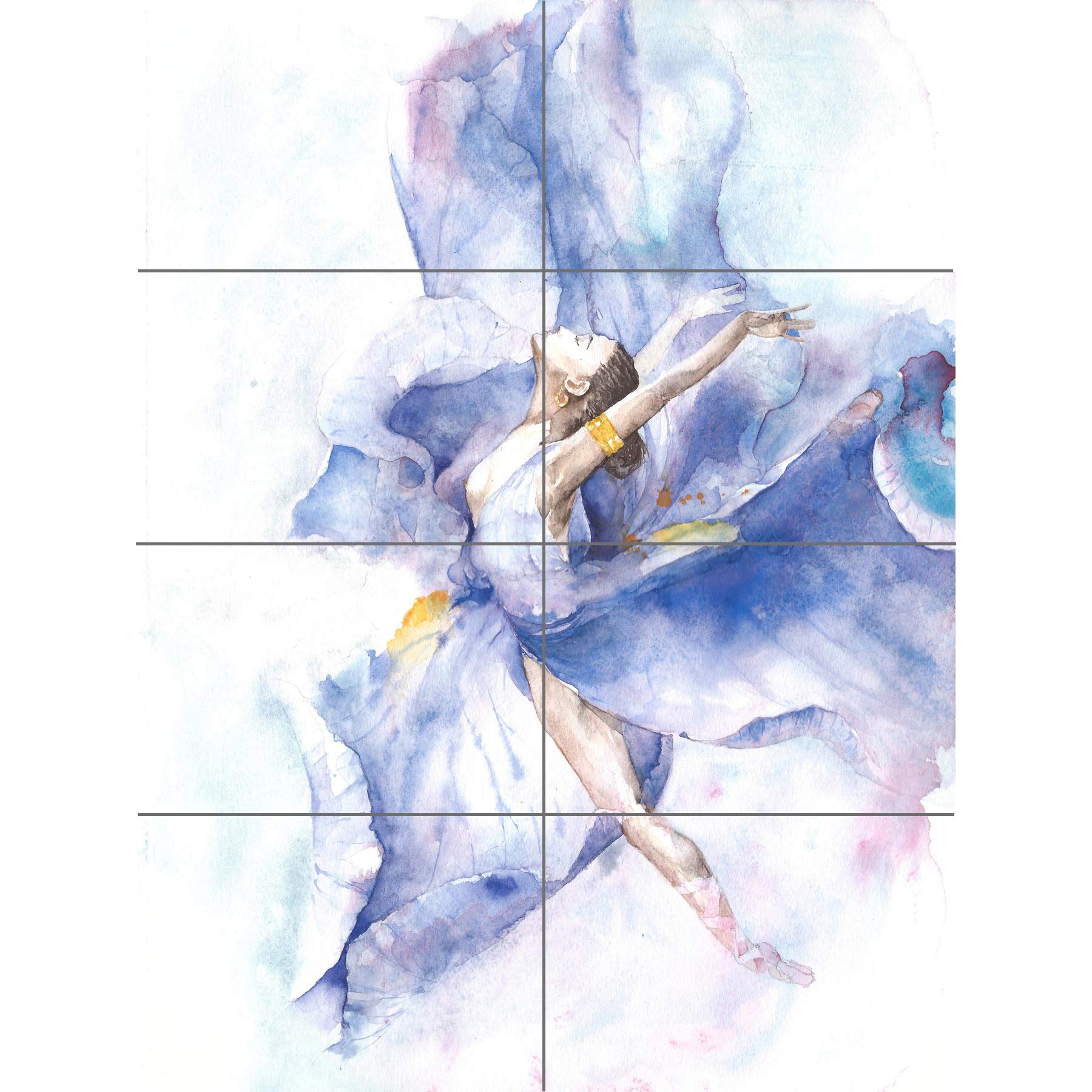Artery8 Ballet Dancing Girl Painting XL Giant Panel Poster (8 Sections)