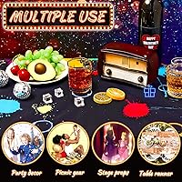 Vista 6 de Fabbay Alfombra de neón para decoración de fiesta, que brilla en la oscuridad, alfombra de los años 80, alfombra de pasillo de neón iluminada, pista