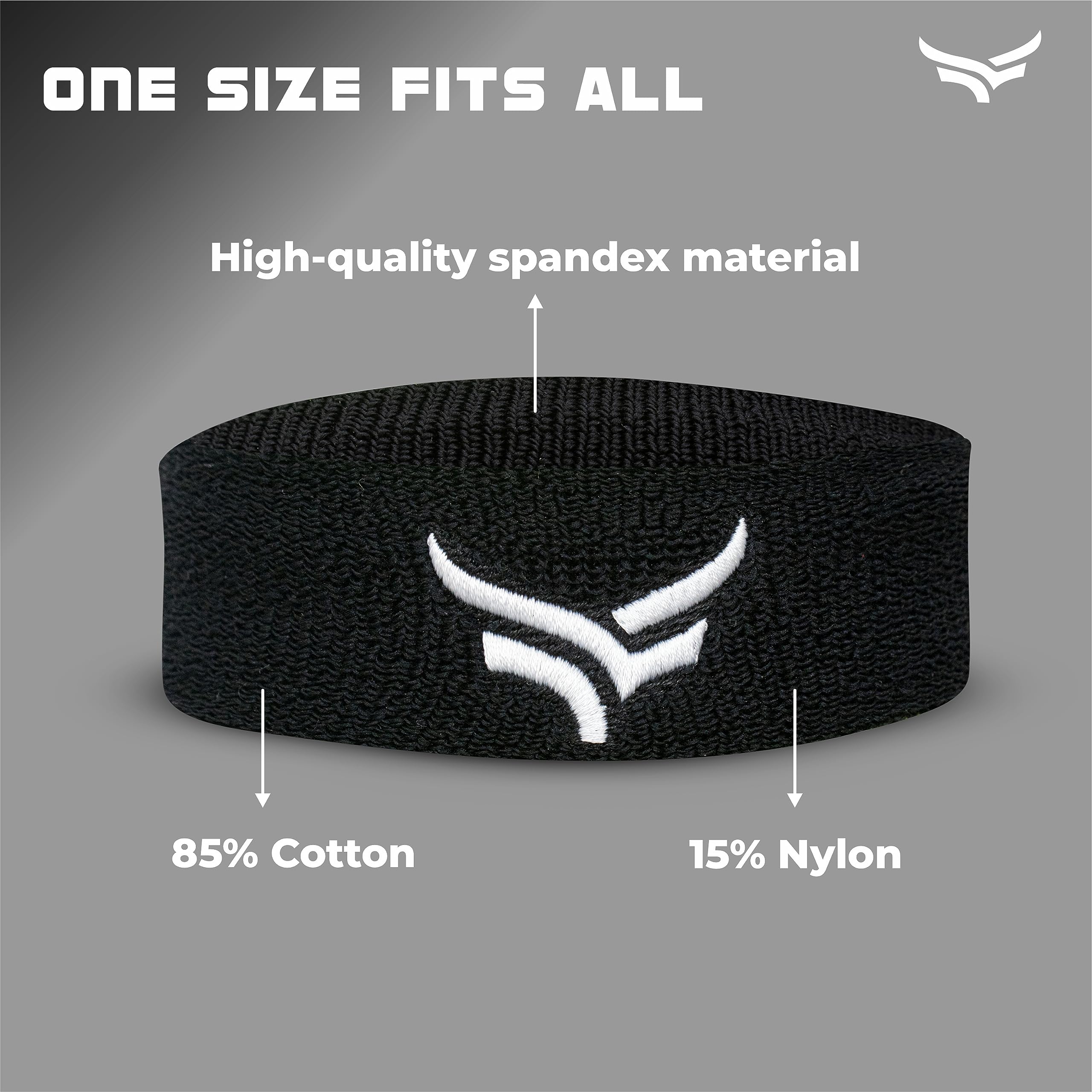 XTRIM Cotton Head Band for Men & Women, Pack of 1, Black 4