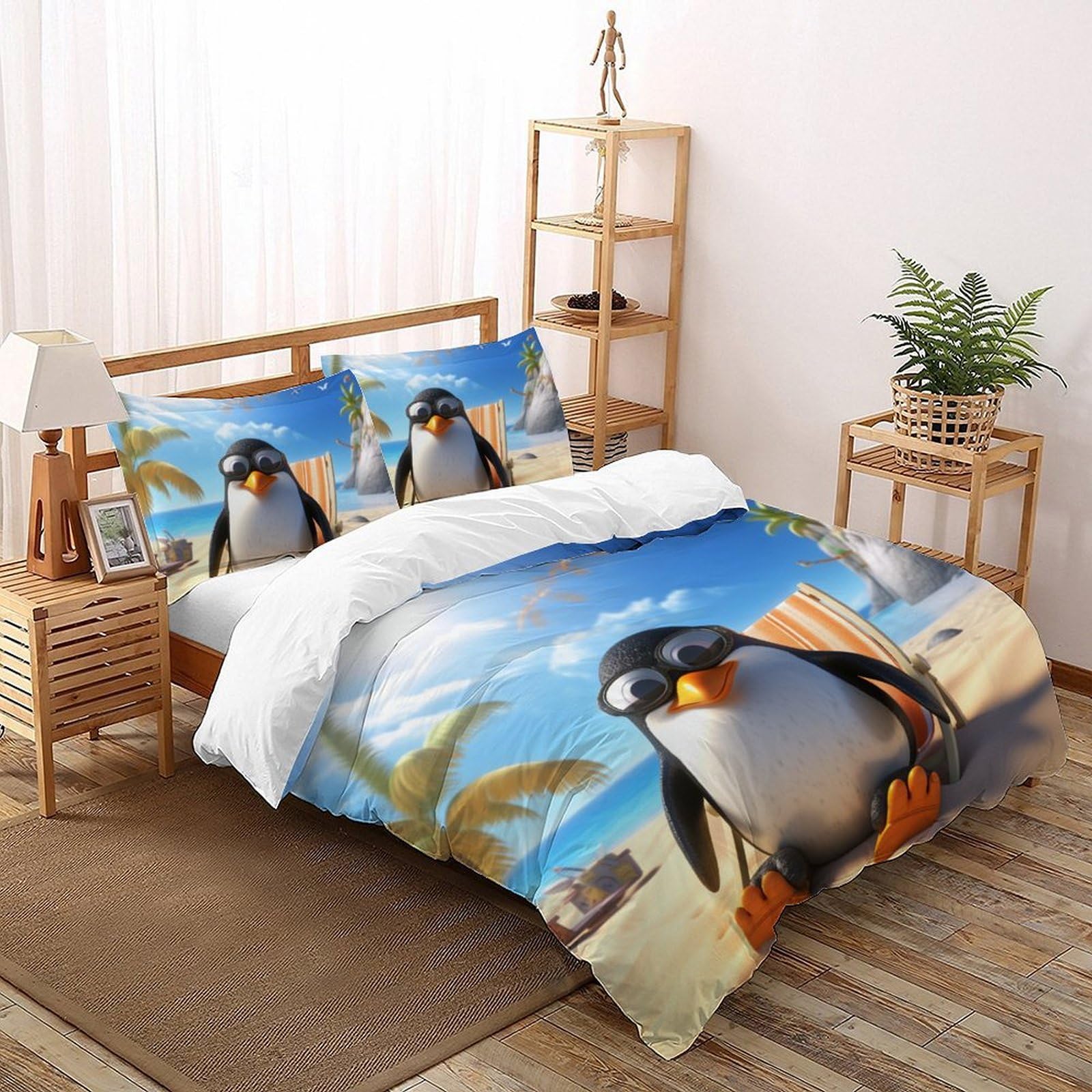 Housse de couette animaux 3D enfant pour des nuits paisibles en grand lit double