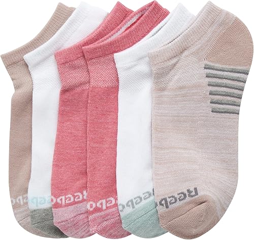 Miniatura 4 de Reebok Calcetines deportivos para mujer, calcetines acolchados de corte bajo (6 unidades)