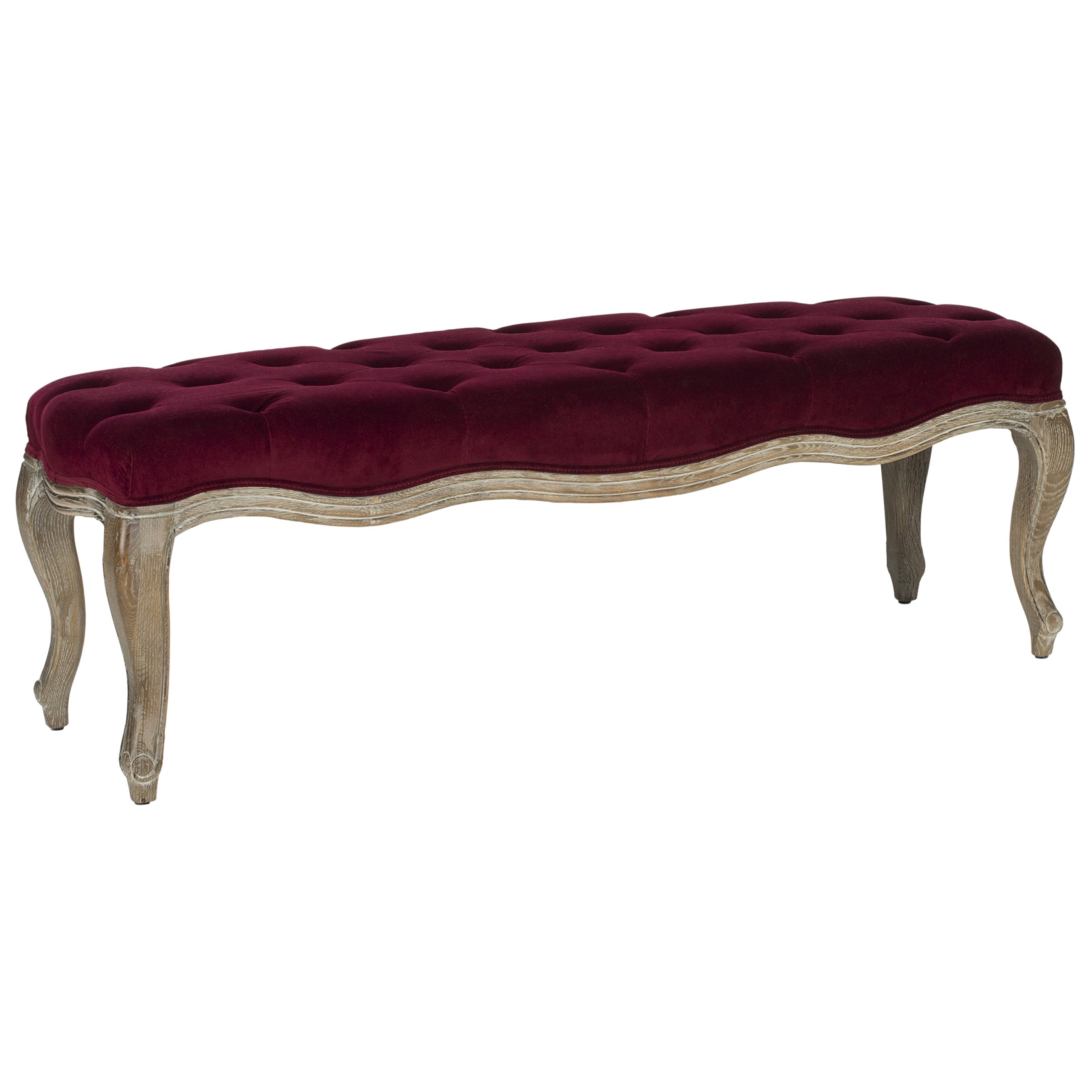 Safavieh Mercer Collection Ramsey Bench, Red Velvet