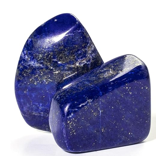 KALIFANO Tumbled Lapis Lazuli Bundle - AAA+ Jewelry Grade Reiki Crystal Used for Calming Anxiety - Piedras Caidas for Wicca/Healing - Information Card Included (Family Owned)