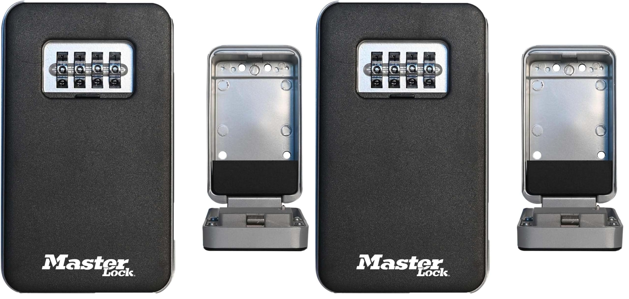 MASTER LOCK Schlüsselkasten für die Wandmontage, Öffnung durch Ziehen, mittelgroß, für den Außenbereich geeignet, mit Befestigungsmaterial, für das Home-Office-Segment (Packung mit 2)