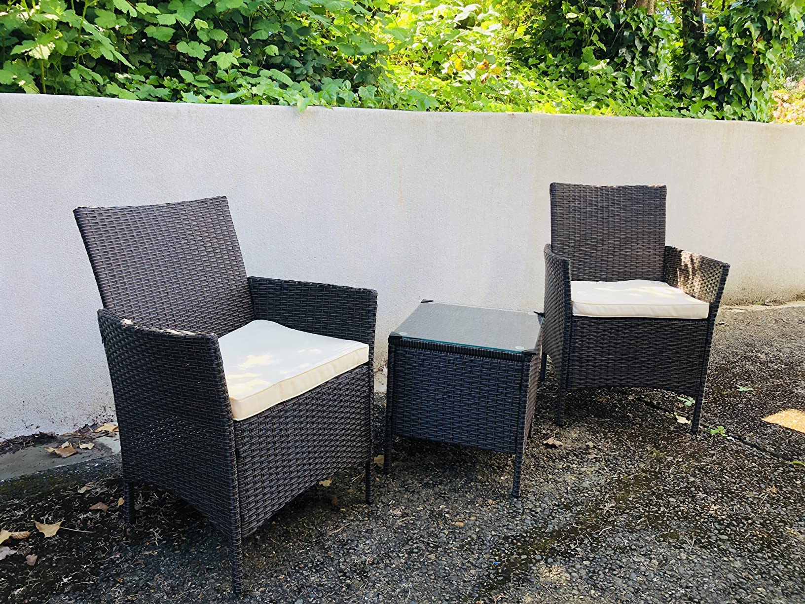 28/mo Finance Patio Furniture Set 3 Piece, Wicker Patio Furniture