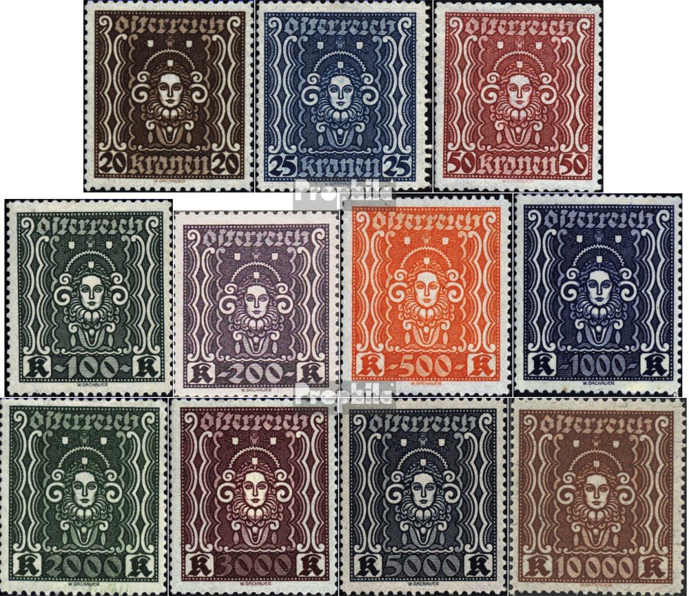 Sellos Prophila Austria 1922 serie completa de formatos mixtos 2