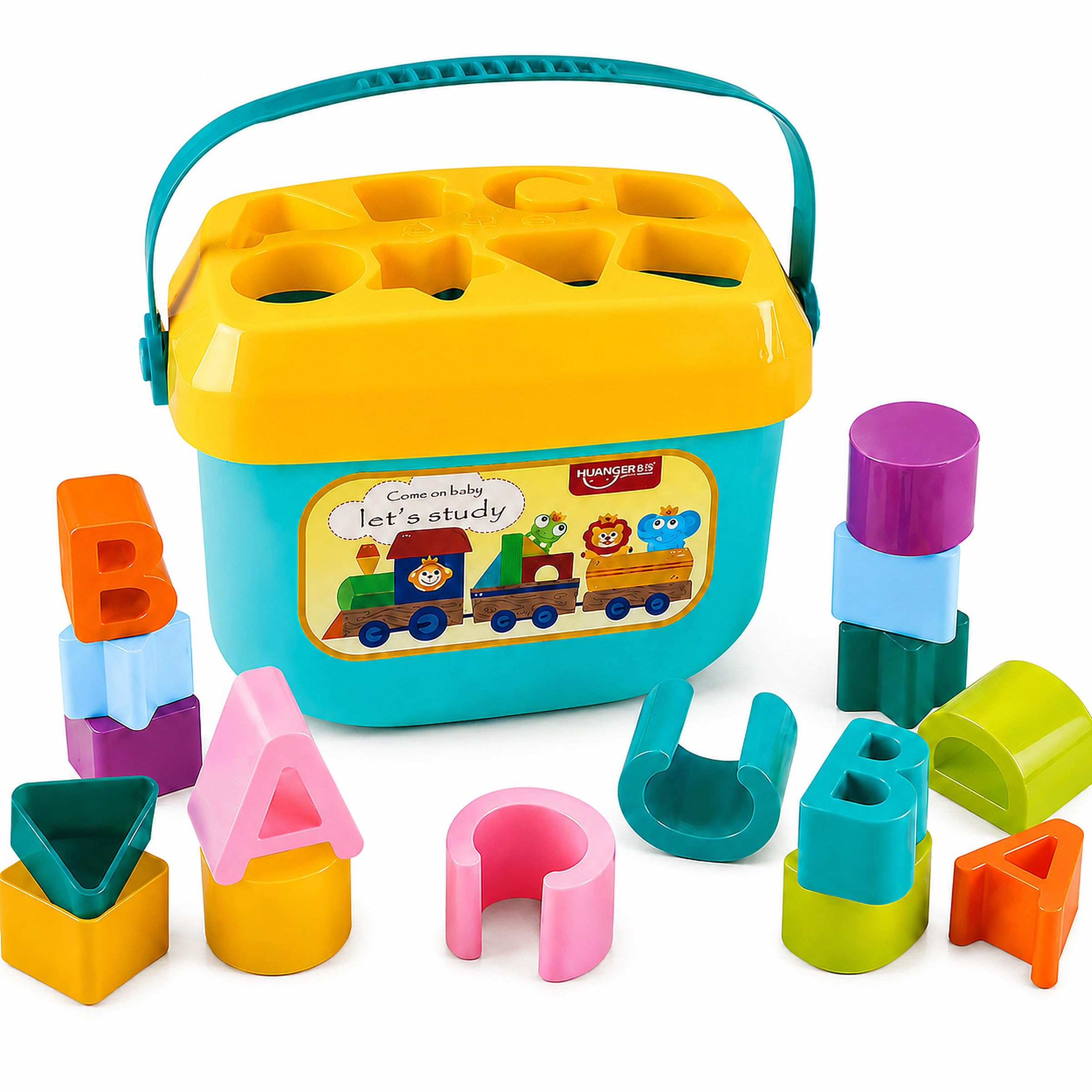 Toyshine Baby's First Shape Sorting Blocks Learning- Educational Activity Toys with 16 Building Blocks - Multicolor (16 Pieces)-picture-20