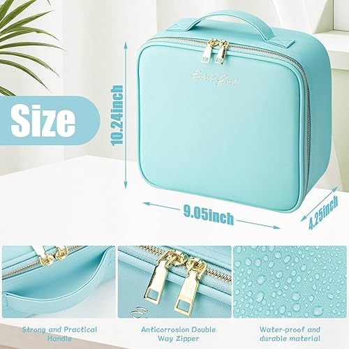 Vista 68 de Estuche de viaje de maquillaje con espejo luz LED 3 brillo ajustable, bolsa de cosméticos grande, almacenamiento portátil, partición ajustable, Roses