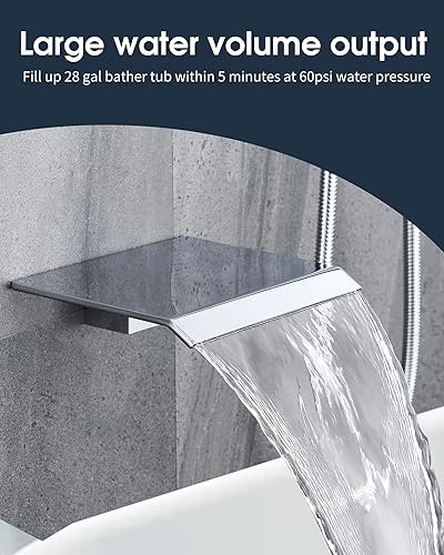 Miniatura 4 de BLTFAUCER Sistema de ducha con boquilla de bañera, juego de grifo de ducha montado en la pared, cabezal de ducha cuadrado de 10 pulgadas y juego de