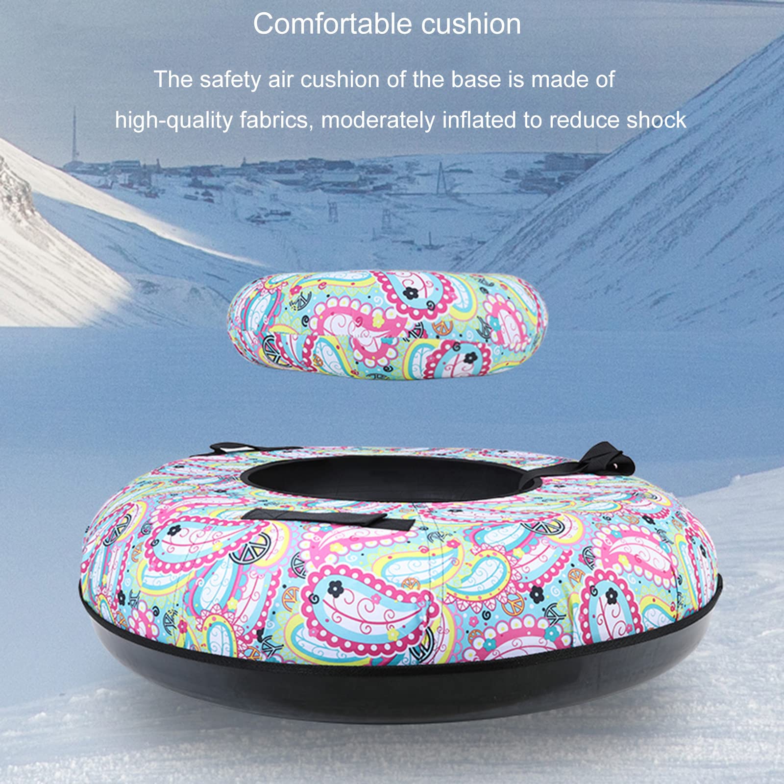 Traîneau à Neige Gonflable 80 Cm Avec Poignées - Tube à Neige Familial Robuste Pour Enfants Et Adultes
