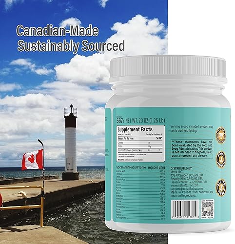 Miniatura 12 de Colágeno marino en polvo de 20 onzas, 66 porciones, péptidos de colágeno hidrolizados, pescado capturado en la naturaleza, sin sabor, fabricado en