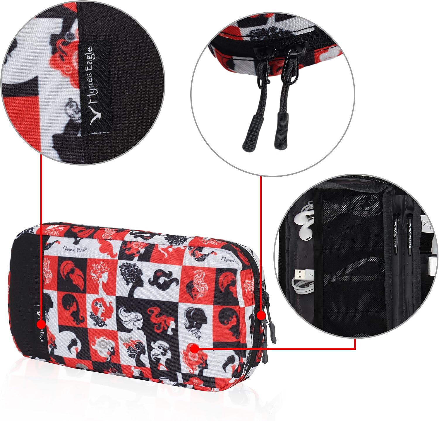 Hynes Eagle Cord Organizer Small Electronics Case Gadget Pouch Phone Accessories Storage Bag Hairstyles