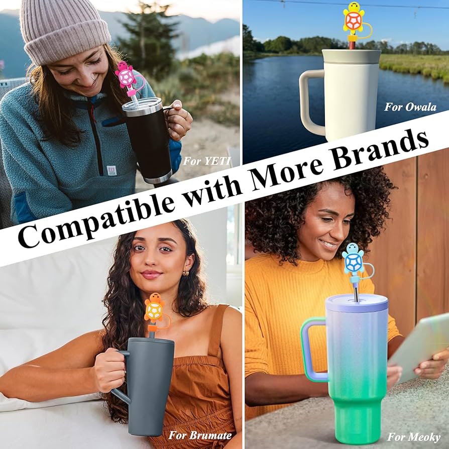 Amazon.com: Amreich Turtle Straw Covers - 6PCs Cute Tortoise Straw