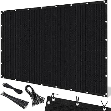 Artpuch 90% Sun Shade Cloth, 3 x 6 FT Pergola Shade Cover Canopy with Grommets, Sun Screen Fabric Tarp for Patio, Outdoor, Garden, Backyard, Customized Available Black, DZ02