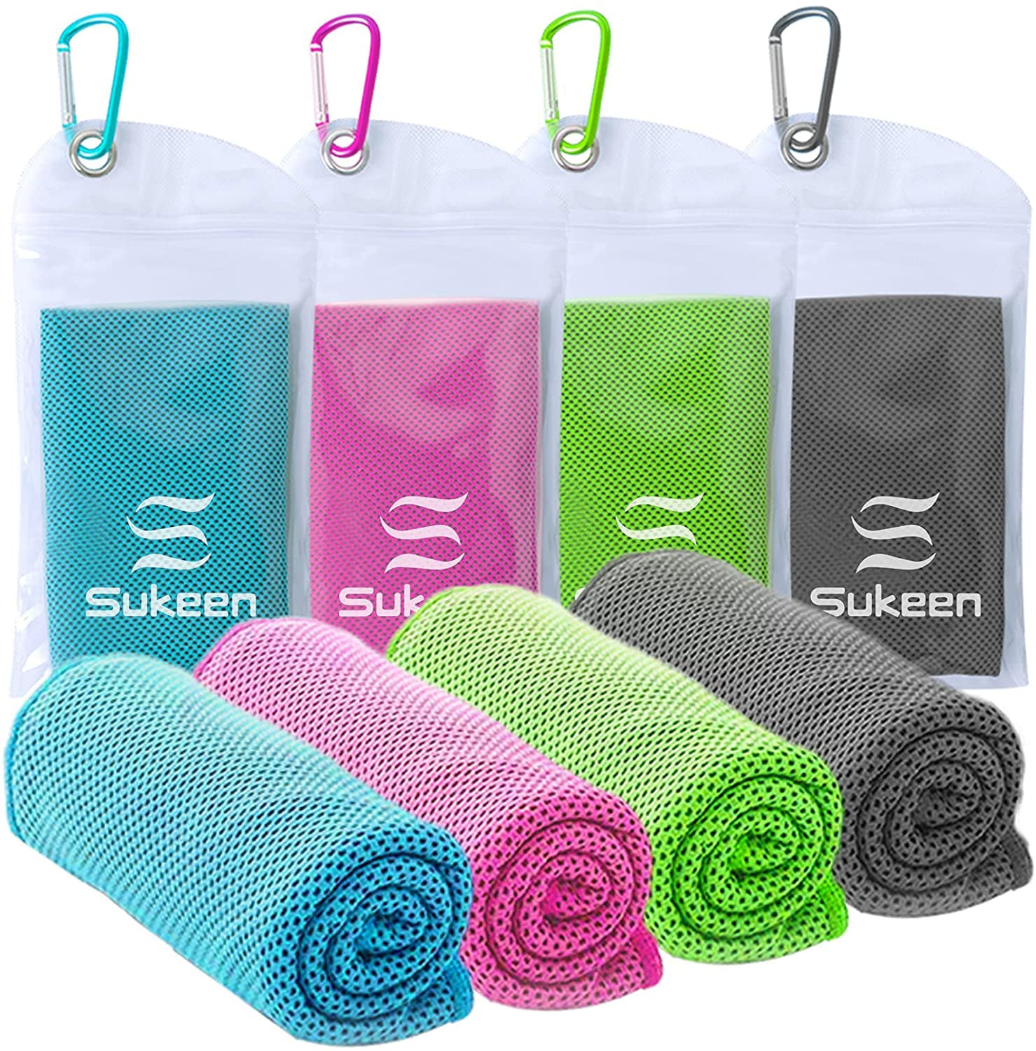 Sukeen Cooling Towel,Instant Evaporative Cooling for Sports,Yoga,Golf,Gym,Neck,Workout and More(40”x 12”)