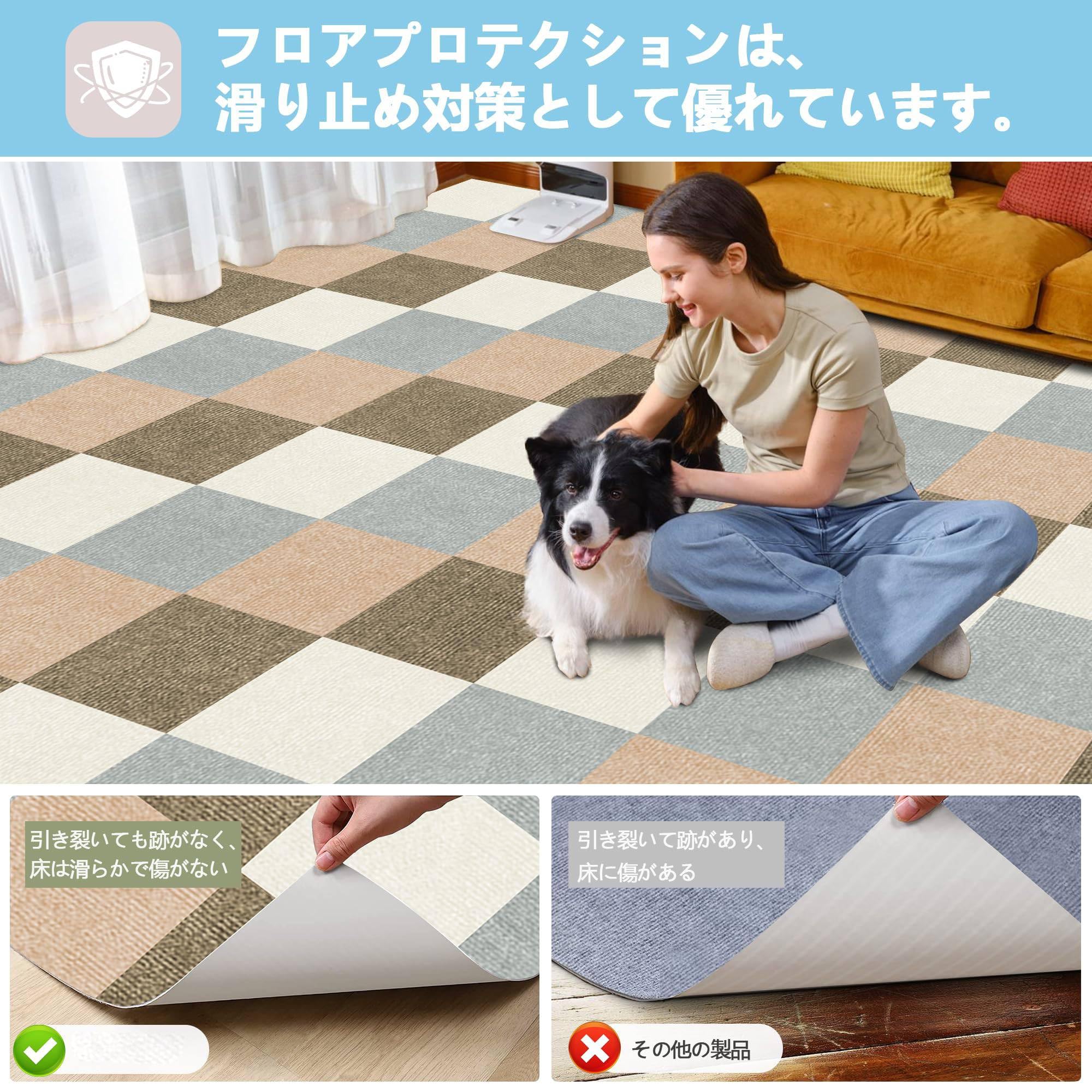 Amazon.co.jp: タイルマット【40枚入】30×30cm 薄さ4mm 防音 保護