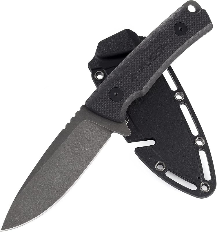FLISSA 8.5" Full Tang Fixed Blade Knife with Nylon Sheath | Survival Hunting Knife with D2 Blade and Ergonomic G10 Handle for Outdoor Camping Survival Hiking Fishing