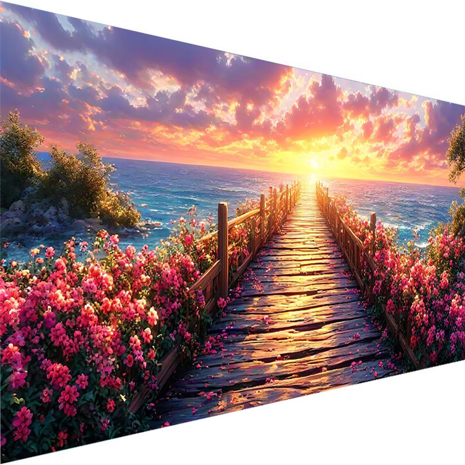 Malen nach Zahlen Kinder Blume, Malen Nach Zahlen Erwachsene Geschenke Home Wand Dekor Bastelset, Malen nach Zahlen Sonnenuntergang | Malen nach Zahlen Ohne Rahmen (60x120cm) Bastelset Erwachsene 8-1