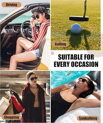 Miniatura 6 de DUCO Gafas de sol pequeñas con diseño de ojo de gato para mujer, lentes de sol polarizadas retro y estrechas, marco rectangular de diseño con marco