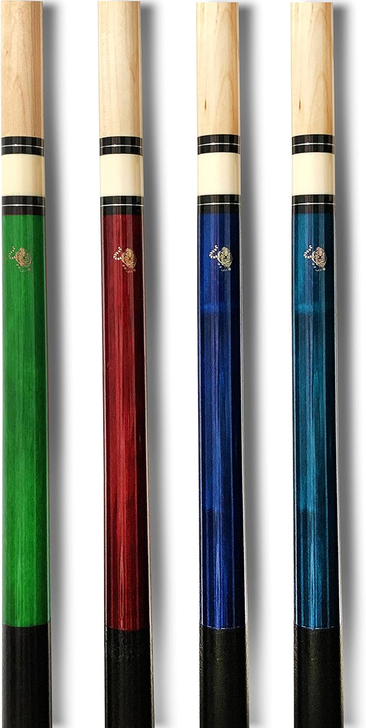 Tai ba cues Set of 4 Pool Cue Stick, 13mm Tip, 58", Hardwood Canadian Maple Professional Billiard House bar cue, 19-20oz