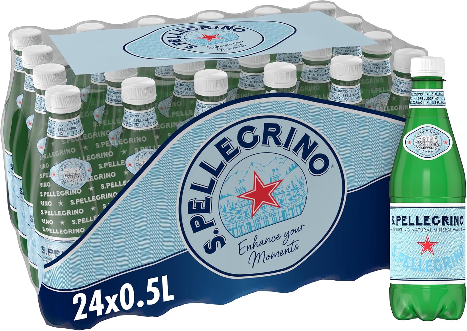 S. Pellegrino Naturalna woda mineralna z gazem 4 opakowania 6 x 50cl, 24 butelki