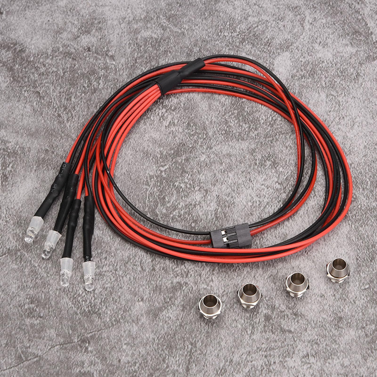 Lot De 2 Jeux De 4 LEDs Pour Voiture RC 1:10 Et 1:8 – éclairage Blanc/rouge, Commande Par Récepteur