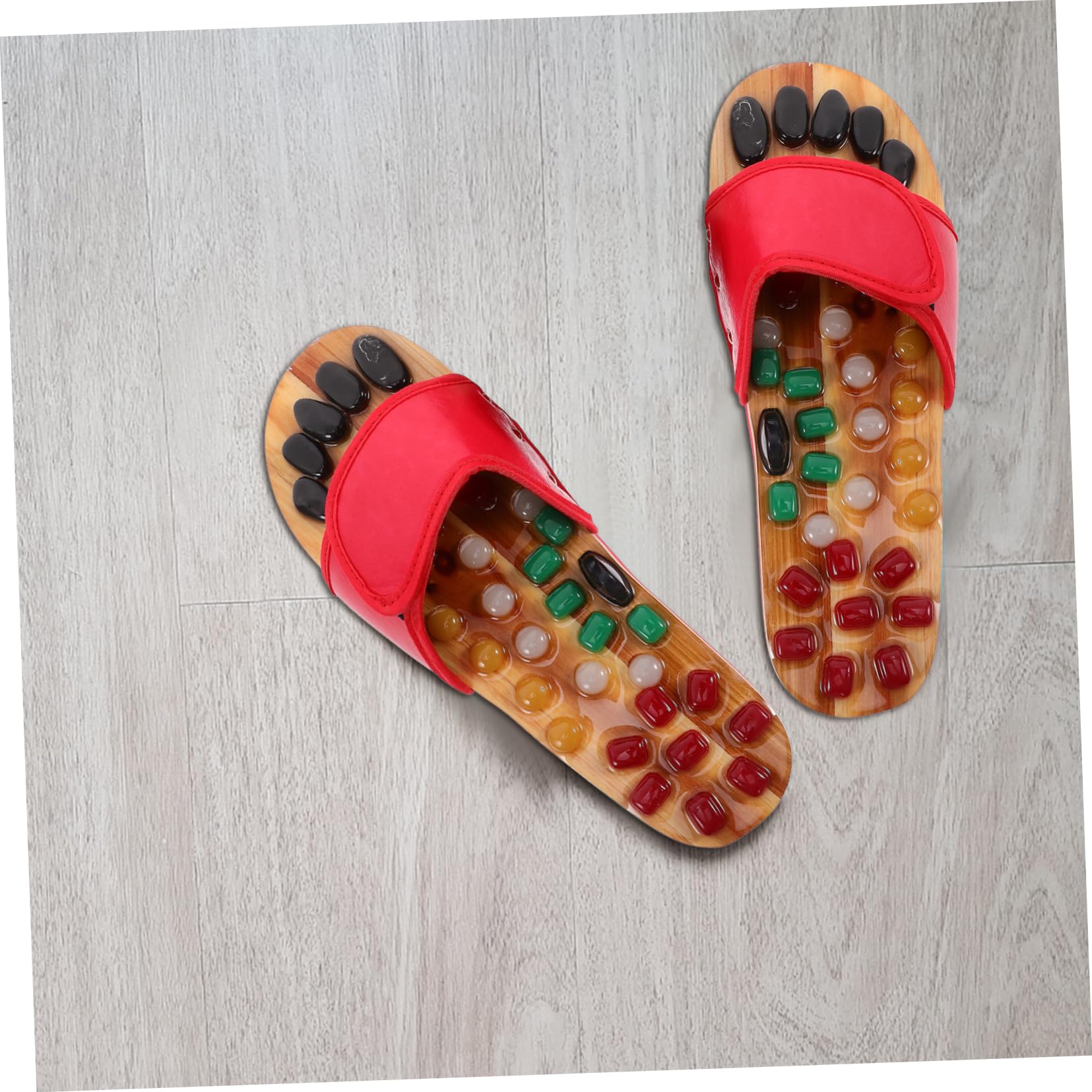 Massagepantoffeln aus Natürlichem Jade Rot Größe 39-40 | Massage Schuhe Damen, Eva und Pu Ausführung, Präzise Fußsohlen Anordnung