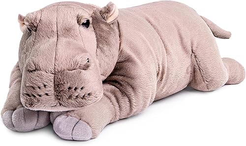 FRANKIEZHOU Hipopótamo realista de peluche, color gris, animal de peluche realista de hipopótamo, regalo de hipopótamo suave, juguete para niños,