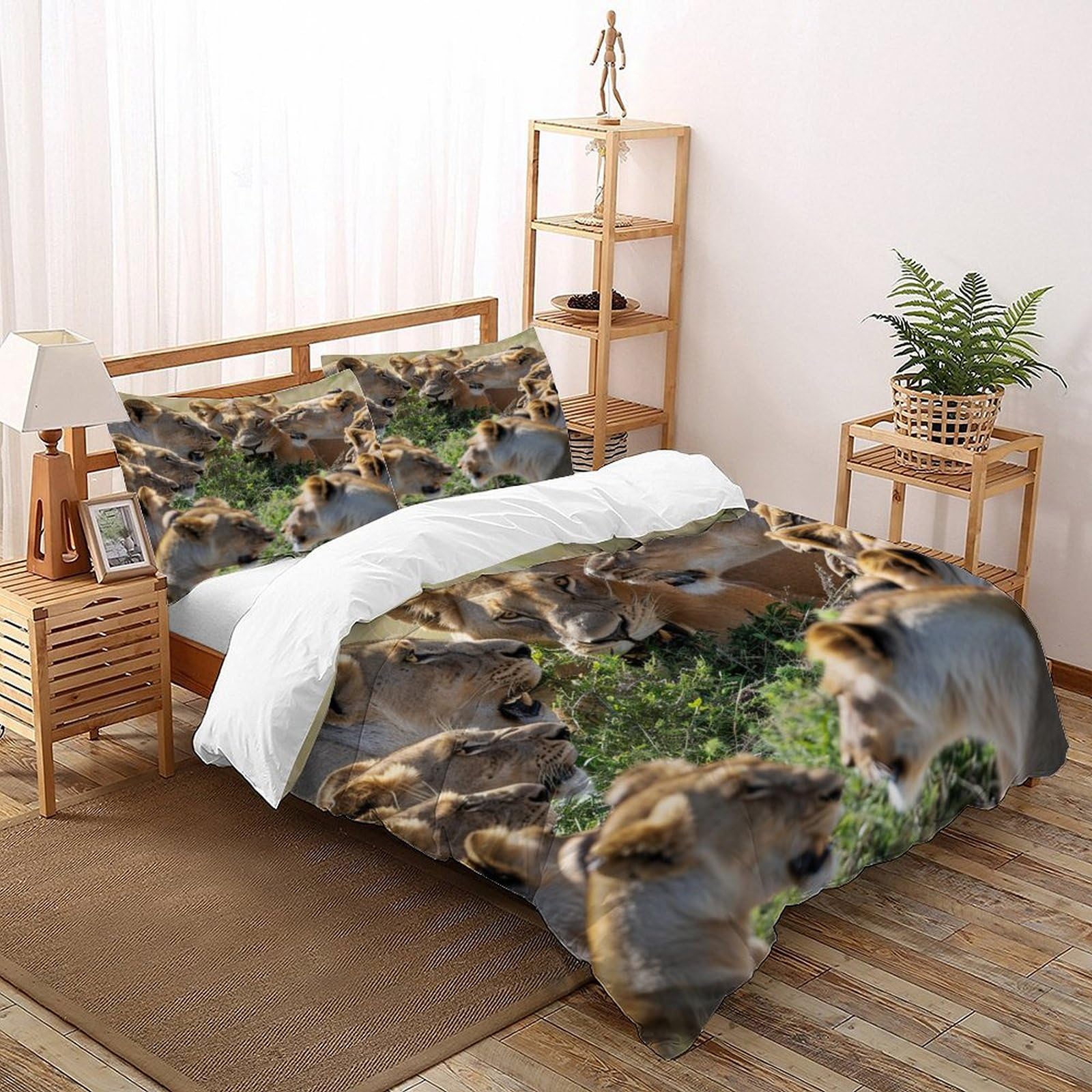 Housse de couette lion sauvage 200x200 pour transformer l'ambiance de votre chambre à coucher