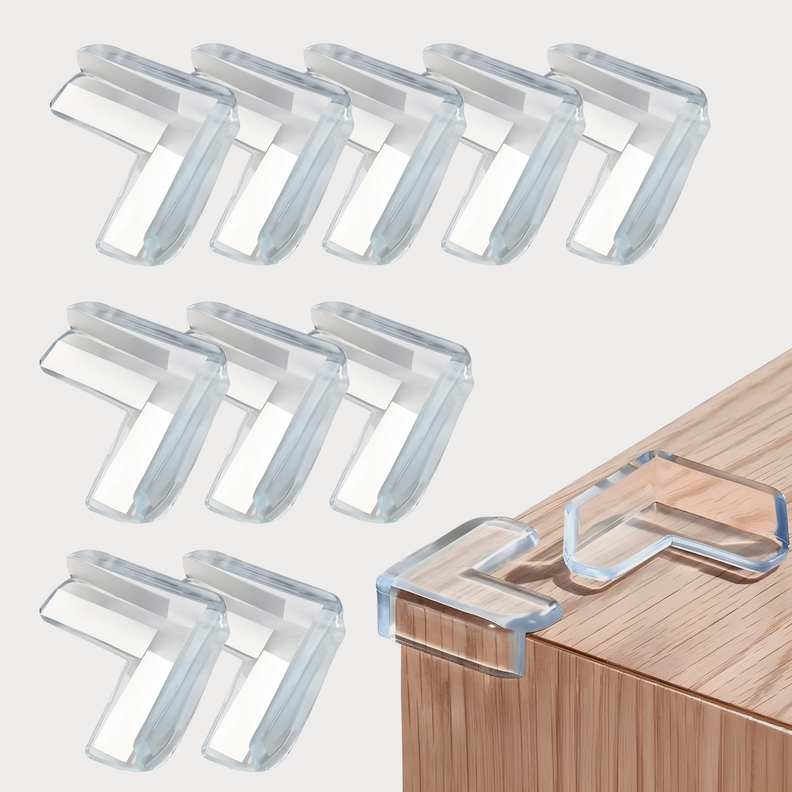 LuvLap Baby Proofing Thick Corner Guard for Baby Safety, 10 Pcs, Pre-Taped Edge Guard, Furniture Corner Cushion Edge Guard Protectors, Non Toxic, BPA Free, Transparent